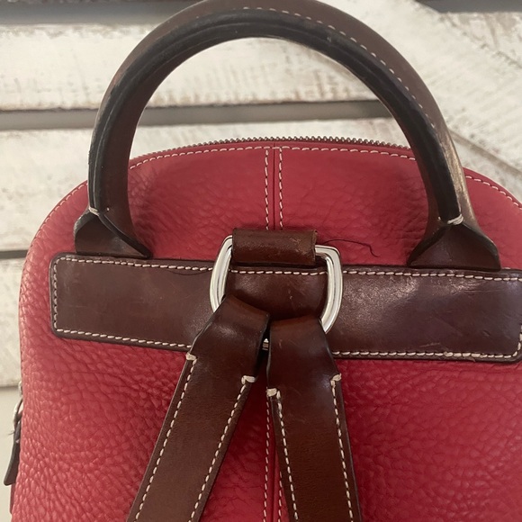Genuine Vintage Dooney & Bourke Red Leather Pebbled Classic Zip Backpack - Picture 9 of 9